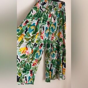 Tropical Parrot Wide Leg Pants